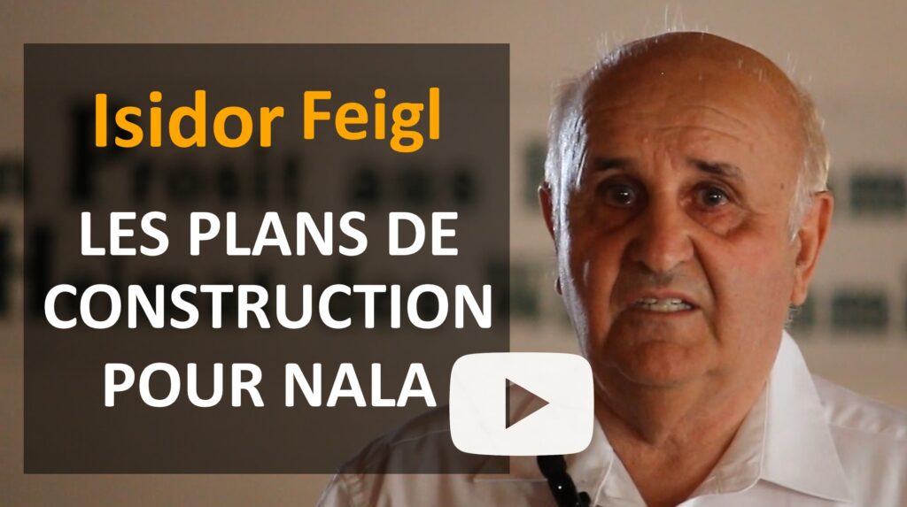 Isidor Feigl présente les plans approuvés du projet scolaire de Nala en Tanzanie, comprenant école, internat, installations sportives et futur développement du campus.